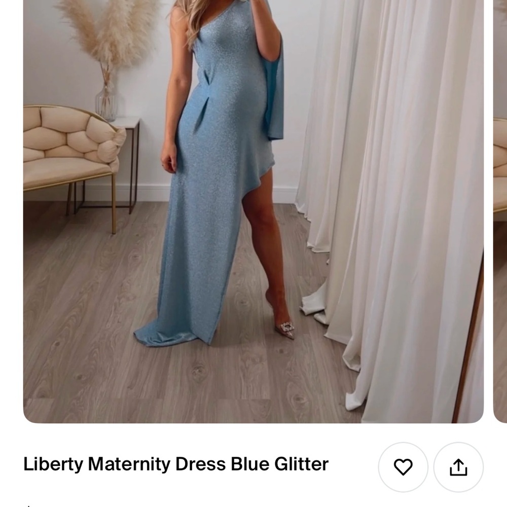 Liberty Blue Glitter Maternity Dress